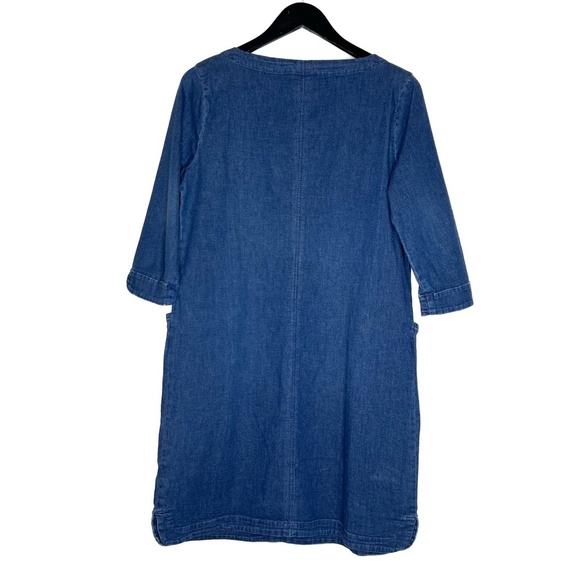 J.Jill Dress Denim Shift Dress 3/4 Sleeve - Picture 4 of 4